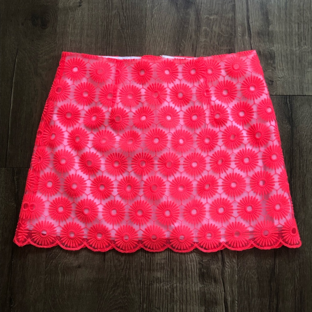 Lilly Pulitzer Fiesta Pink Mimosa Lace Mini Skirt 4